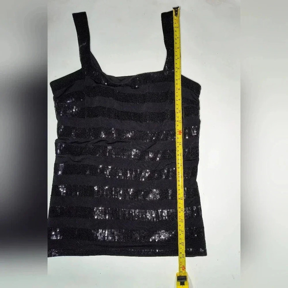 Cache Women's Dressy Stretchy Sequined Tank Top with Shelf Bra, S - Picture 6 of 7